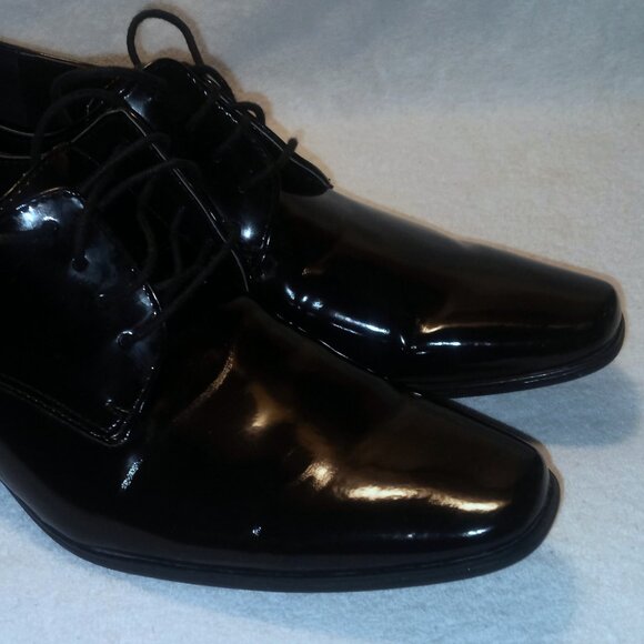 Like New Calvin Klein CK Brodie LA Men\'s Oxford Dress Shoes Gloss Black main image 12